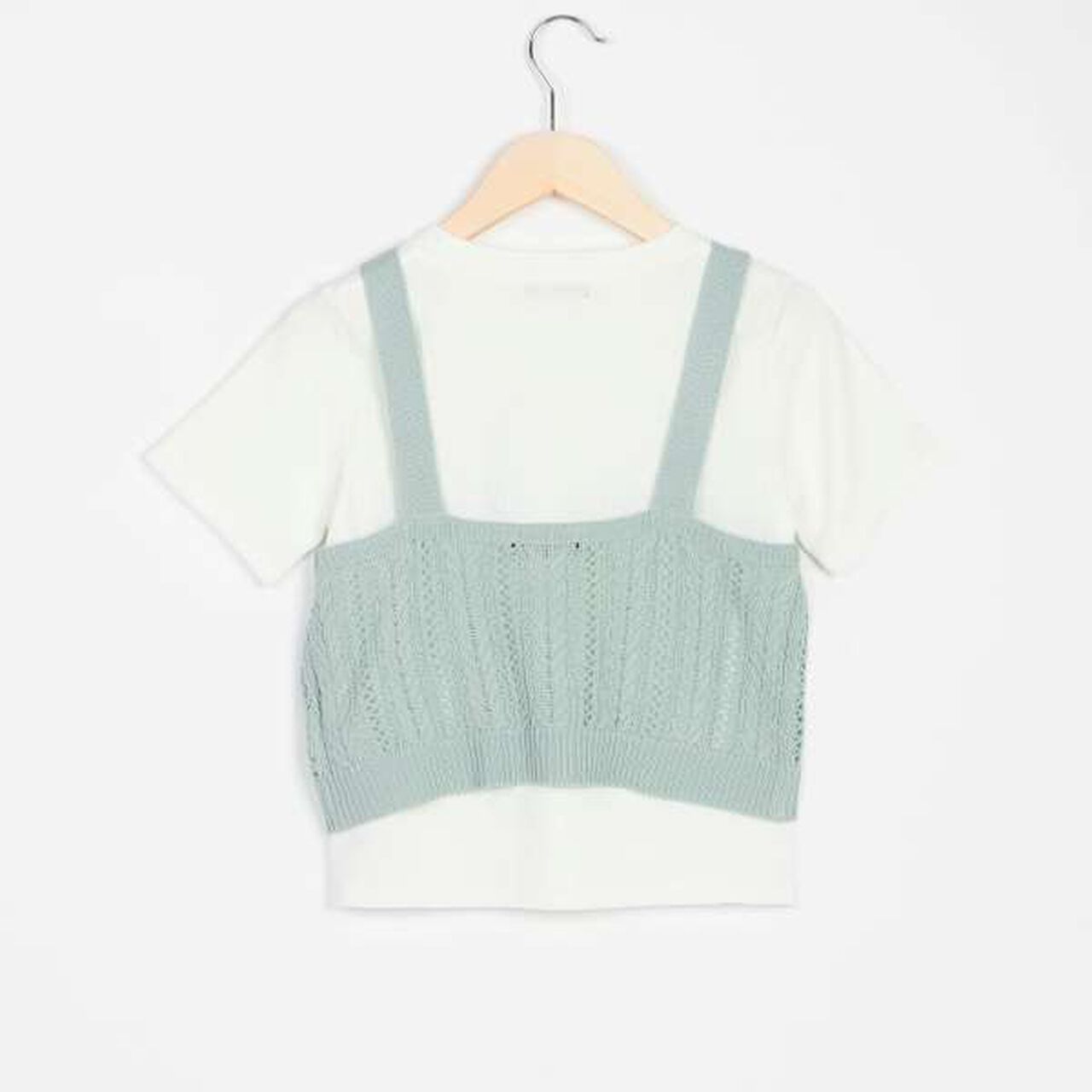 Knit Vest Inner Wear Set,Emerald green, large image number 1