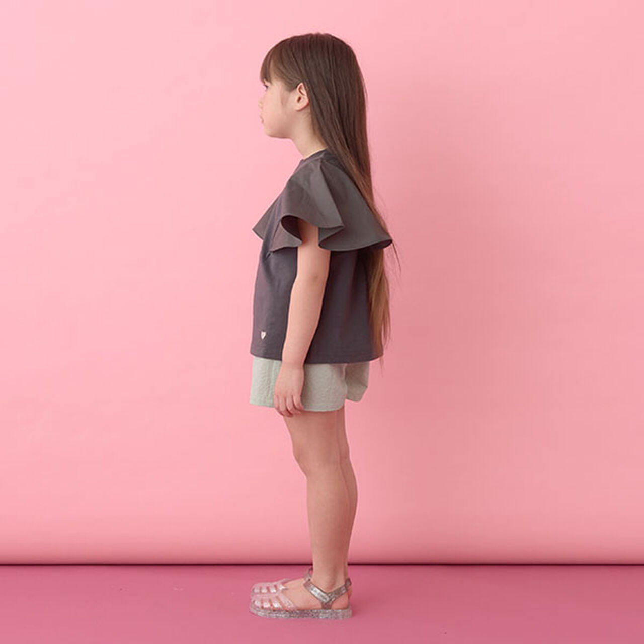 [Reversible] Soft Cotton Flare Sleeve T-Shirt,Moderate pink, large image number 19