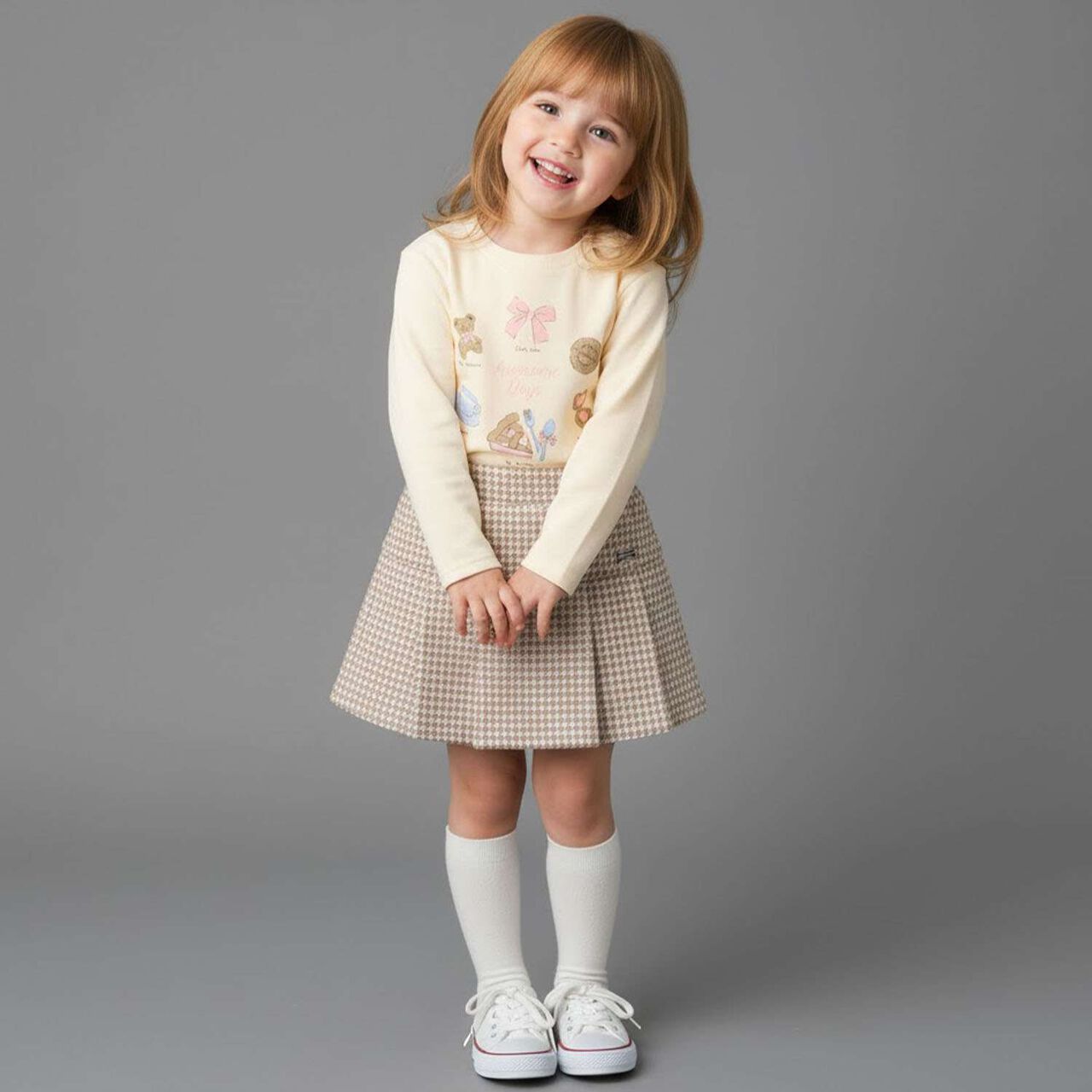 Sweets Motif Fleece Pullover,Navy, large image number 12