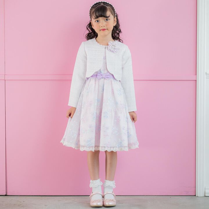 Flower Bouquet Lace Embroidery One-Piece Dress,Light pink, medium image number 13