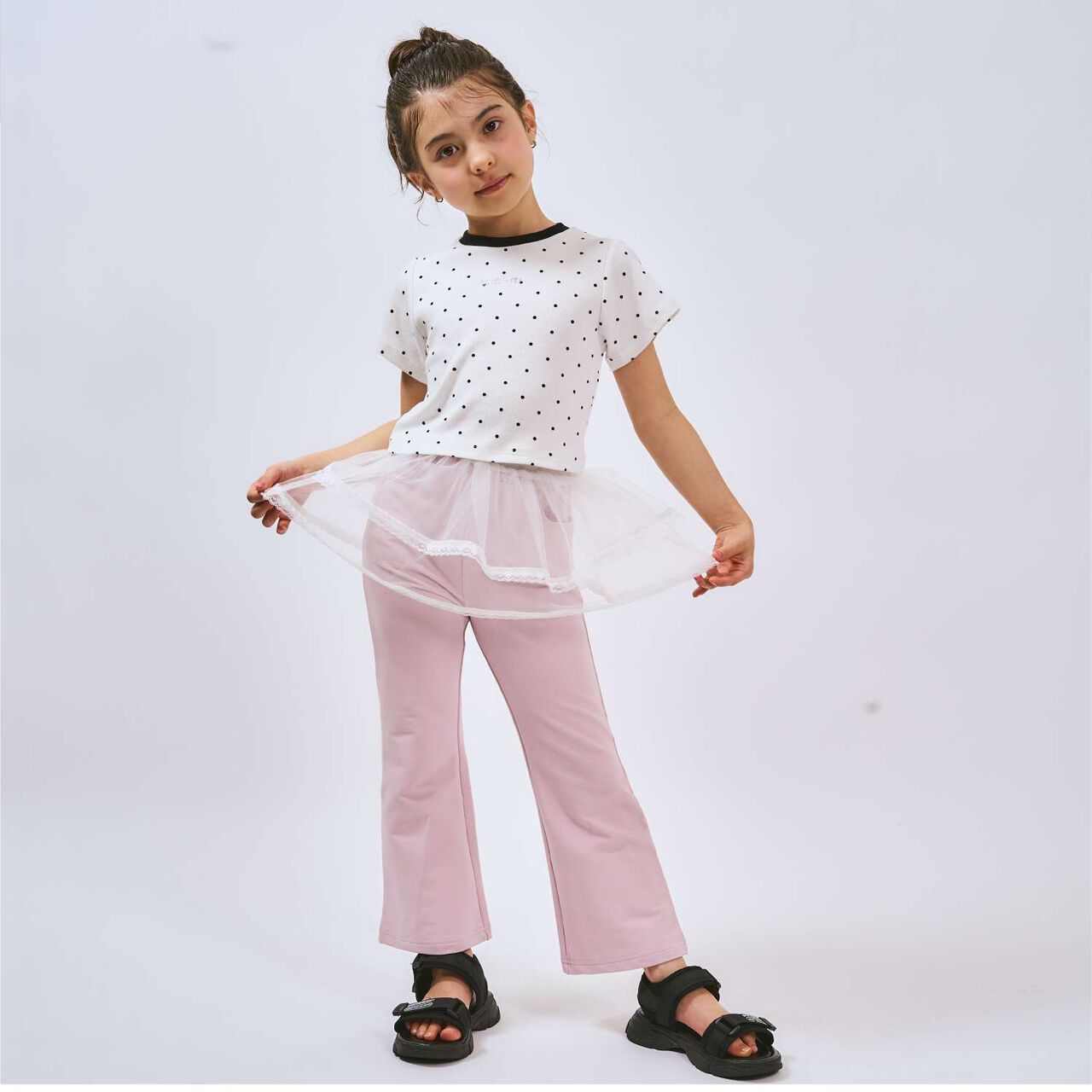 Tulle Frill Belt,Off white, large image number 1