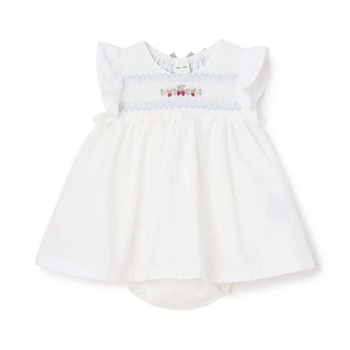 Link Strawberry Embroidery OP Romper,Off white, medium image number 0