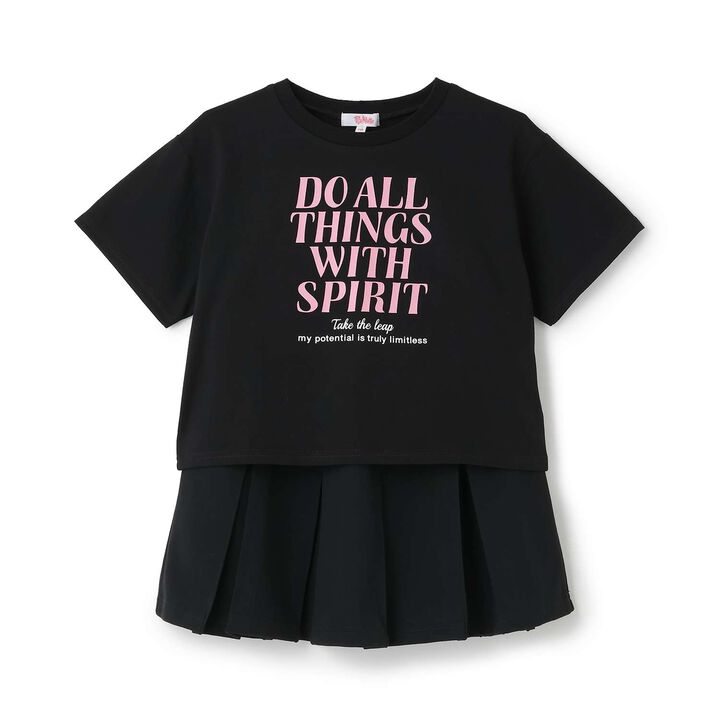 [3way Cool Touch] Logo Short-Sleeve T-Shirt & Pleated Skirt Outfit Set,Smoke white, medium image number 28