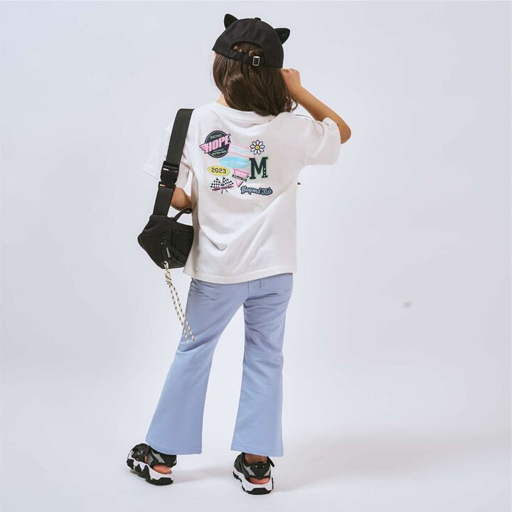 Loose Short Sleeve T-Shirt with Back Patch,Charcoal gray, medium image number 10