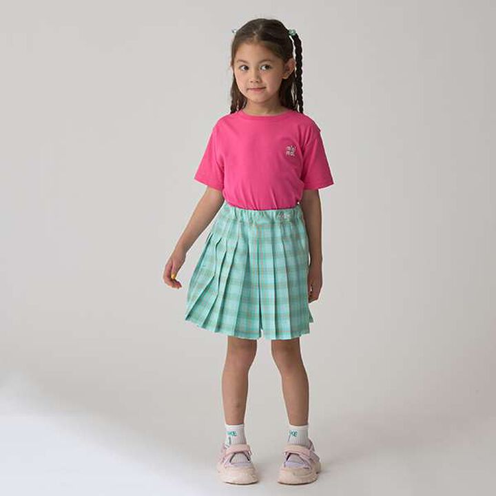 Check Pleats Culottes,Turquoise, medium image number 0