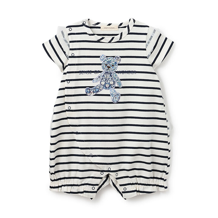 Liberty Appliqu&eacute; Bear Short All-in-One,Navy, medium image number 0