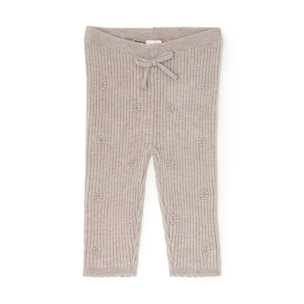 Knit Flower Leggings,Mocha tea, large image number 0