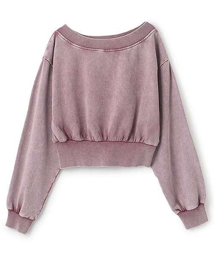 Off-Shoulder Sweatshirt Pullover,Purple, medium image number 4