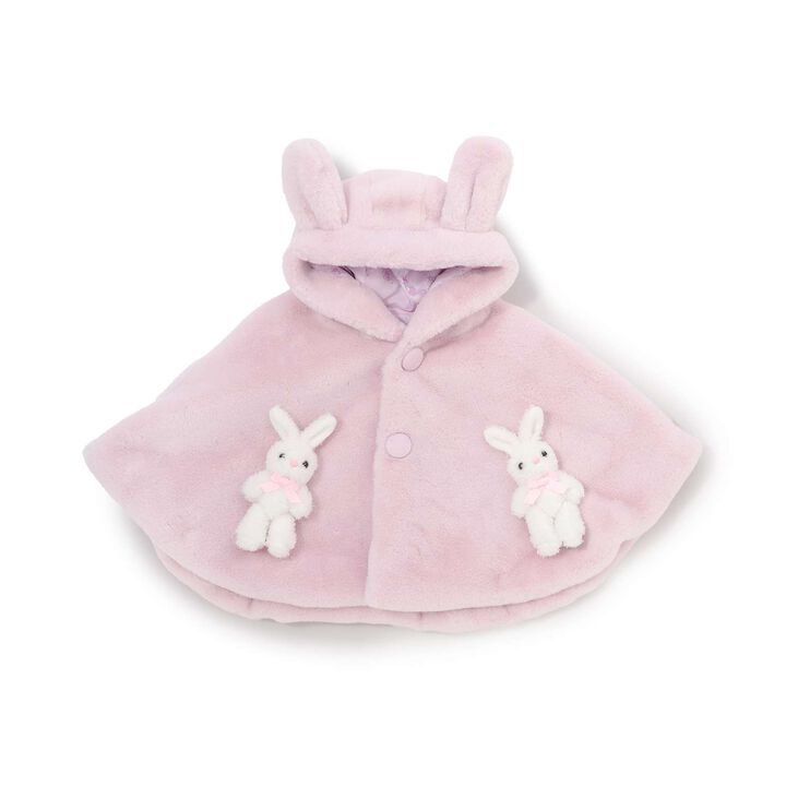 Rabbit Faux Fur Cape,, medium