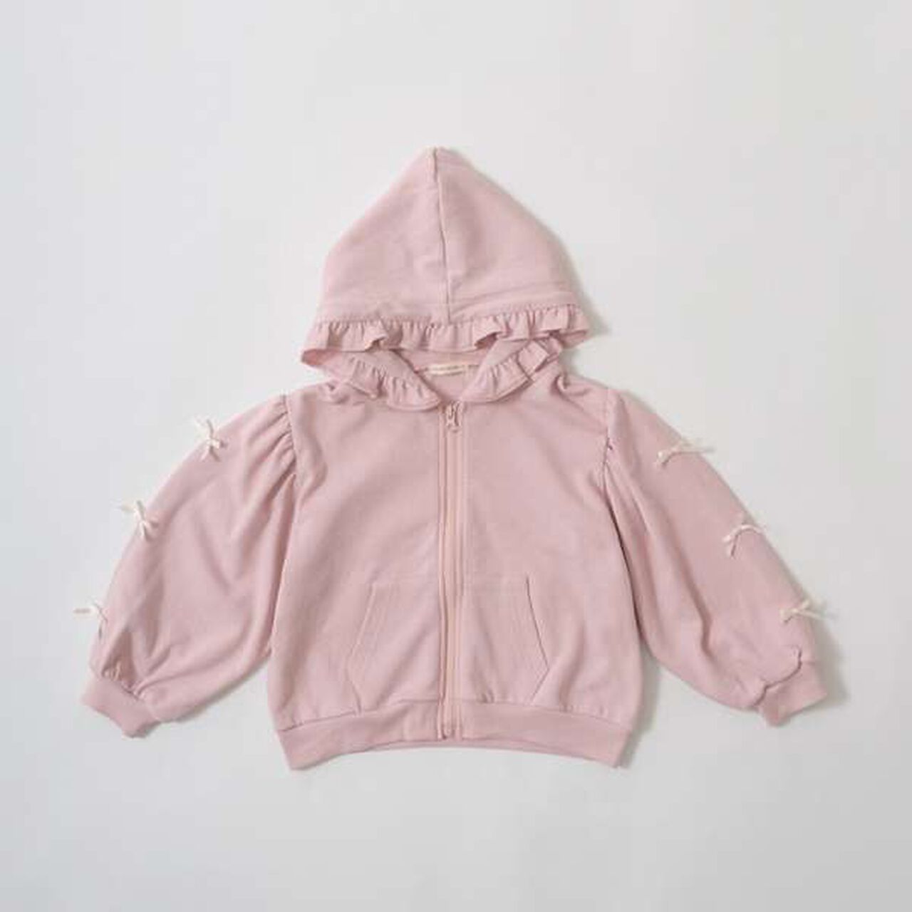 [Restock] Goodbye Pills Fleece Zip Parka with Frill and Ribbon,Ink blue, large image number 2