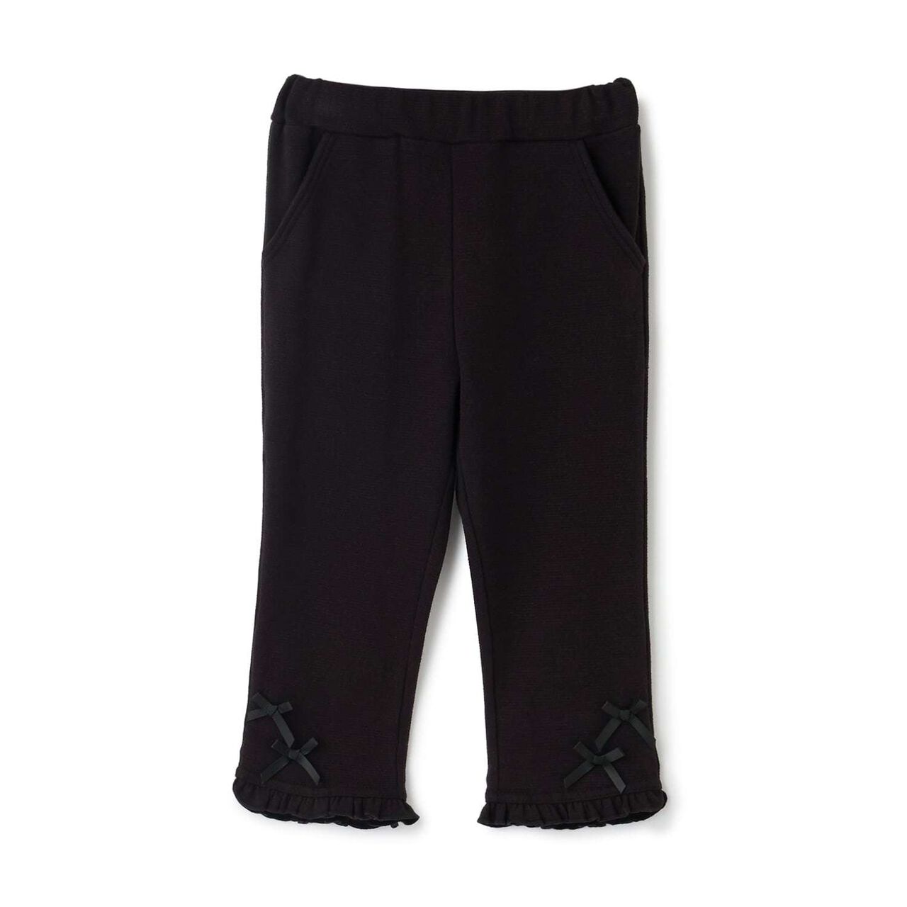 [Tomo Pants] Stain Resistant UV Cool Touch Round-Hem Frill 3/4 Capri Pants for Girls,Salmon pink, large image number 4