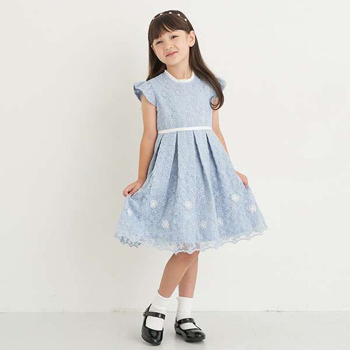 Kids Bolero Jacket + Lace Dress Set,Sax blue, medium image number 11