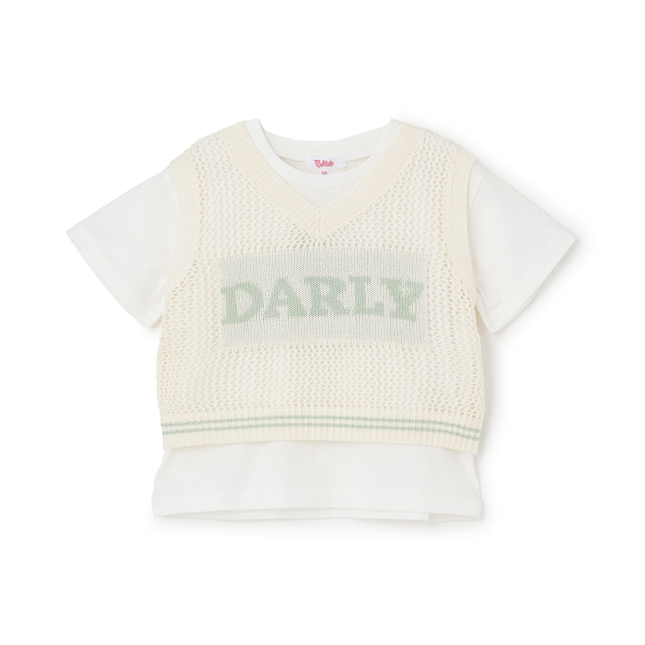 Washable Mesh Knit Vest + Short Sleeve T-Shirt,Sax blue, large image number 13