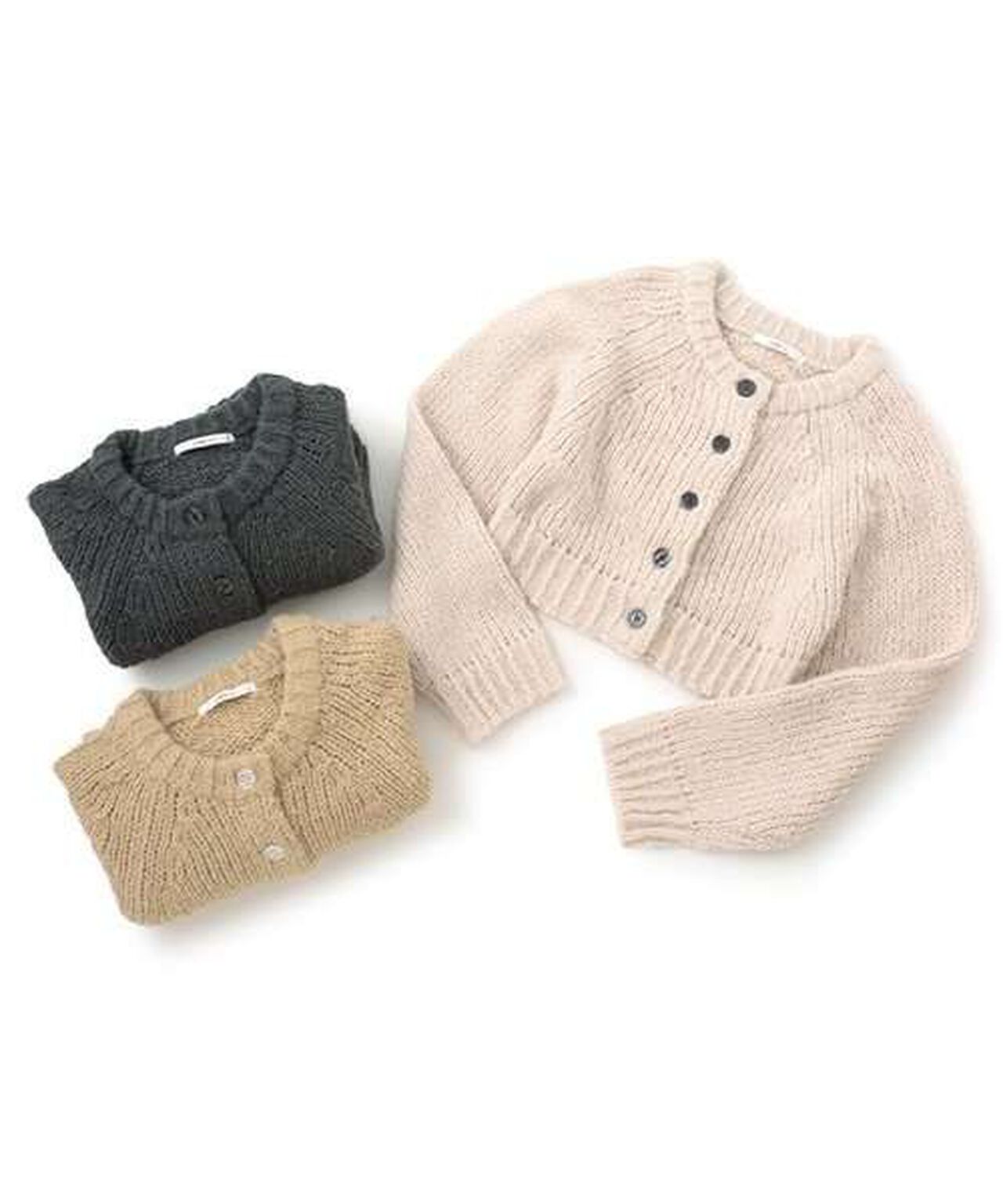 Short Knit Cardigan,Ivory, large image number 6