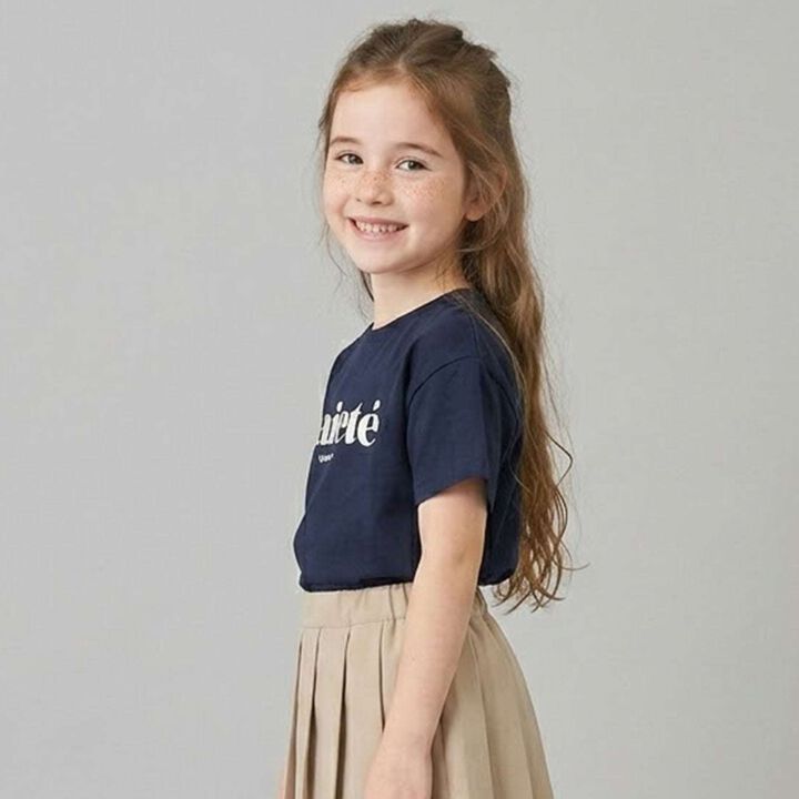 [100% Cotton] Heavy Rotation A-Line T-Shirt 2-Piece Set for Girls Kids,Dark red, medium image number 18