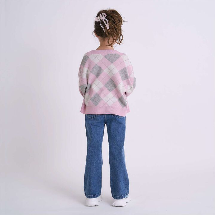 Stretch Denim Flared Pants,Blue, medium image number 3