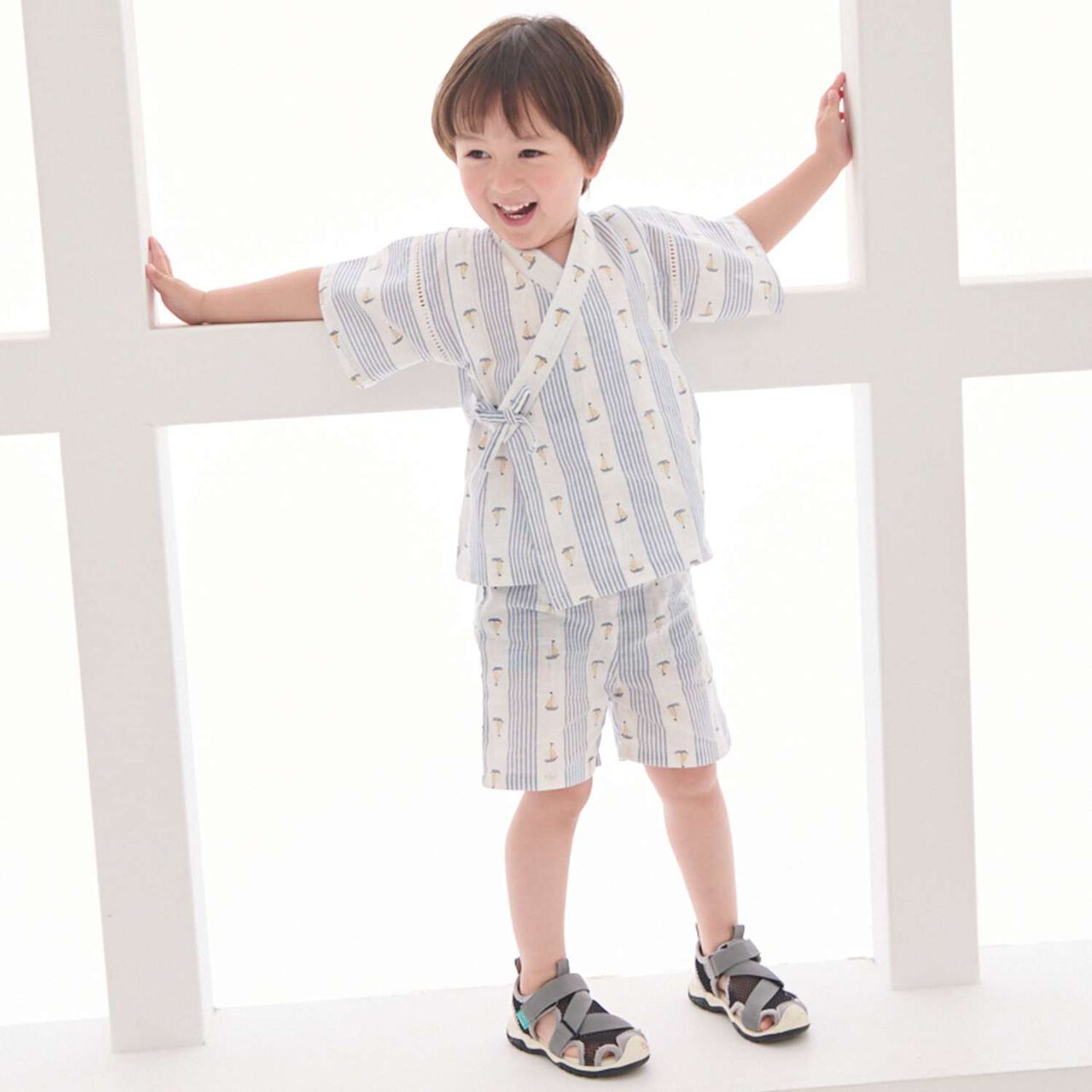 [Easy Wear] Boys Assorted Jinbei,Sax blue, large image number 0