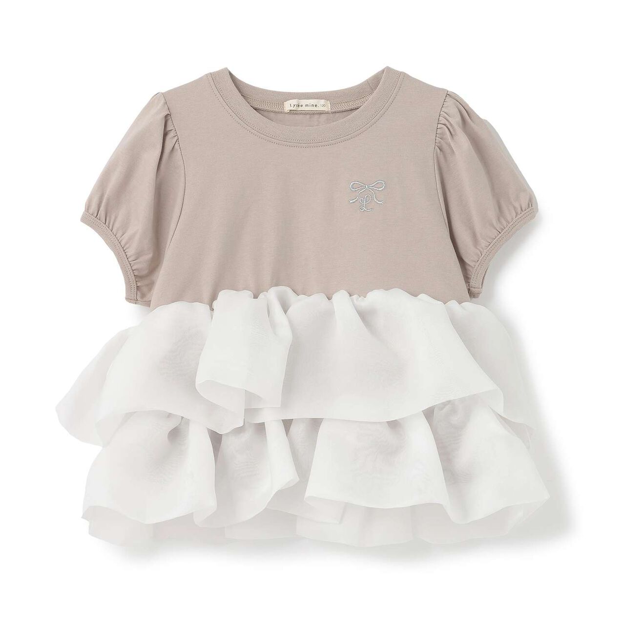 [100% Cotton] Cropped Organdy Docking Top for Girls [Kids] [Children's Clothing],Greige, large image number 11