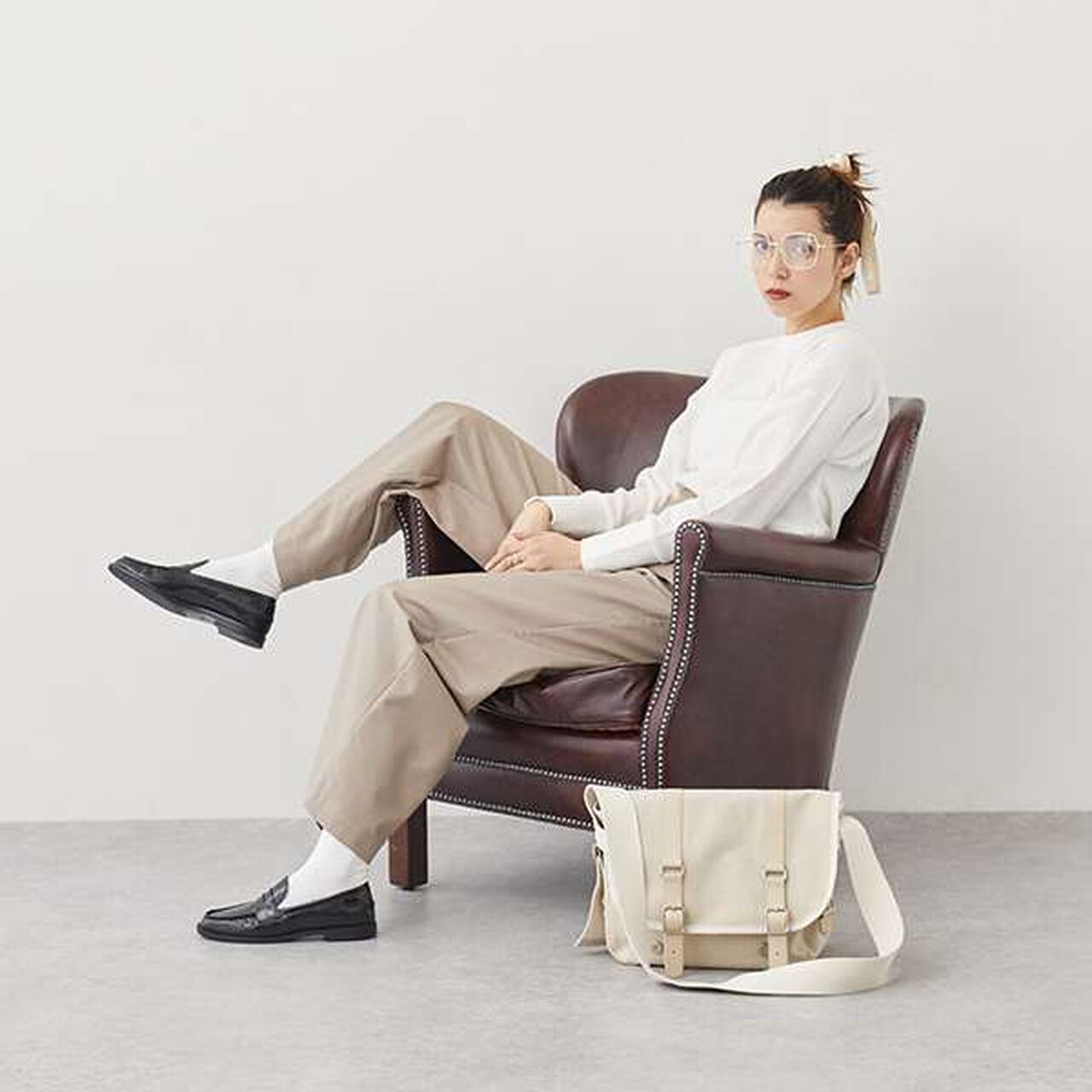 [LADIES] Double Waist Pants,Beige, large image number 0