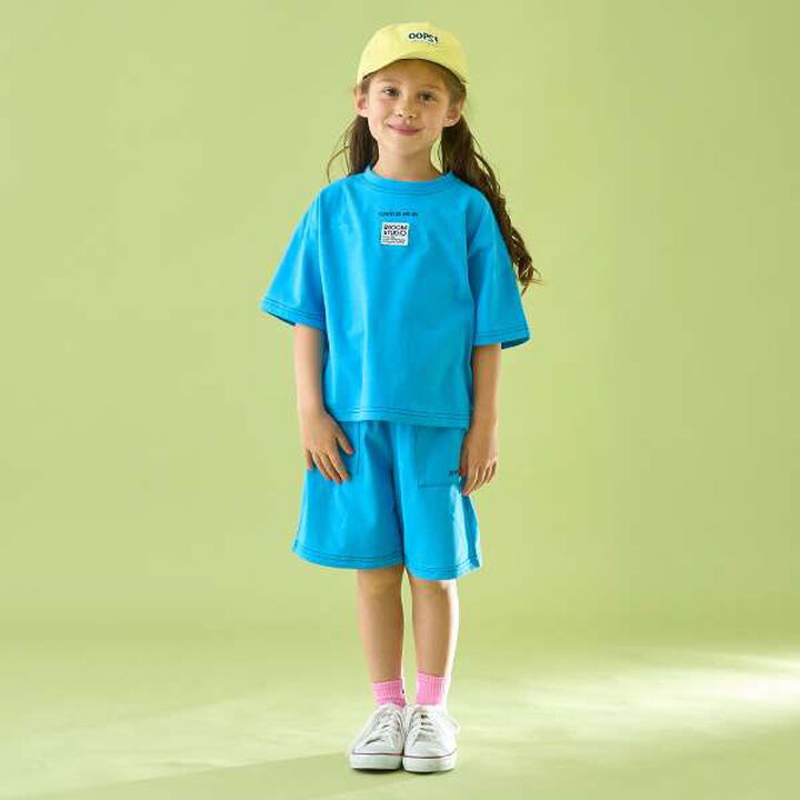 [Coordinatable Setup] [Kaiteki Tenjiku] Contrast Stitching 5-Length Pants,Deep blue, medium image number 19