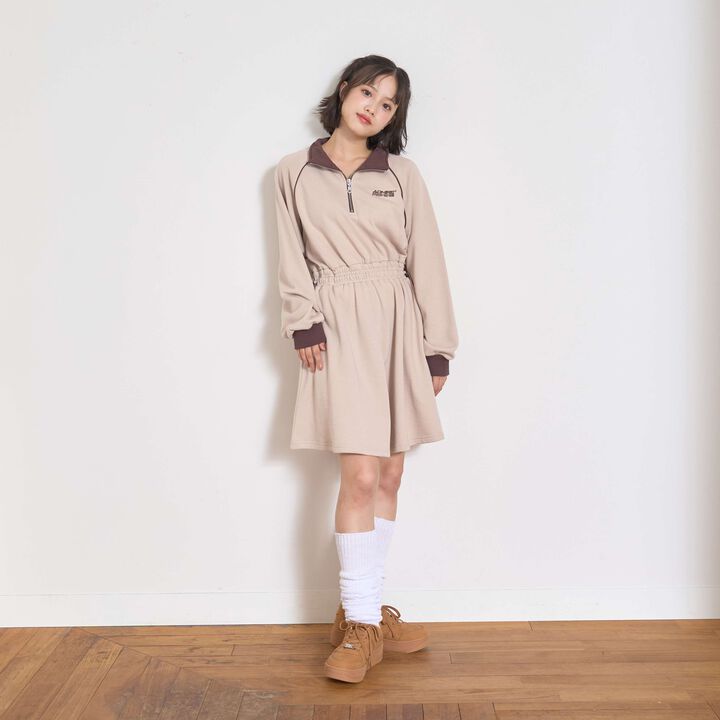 Long-Sleeve Track One-Piece Dress,, medium