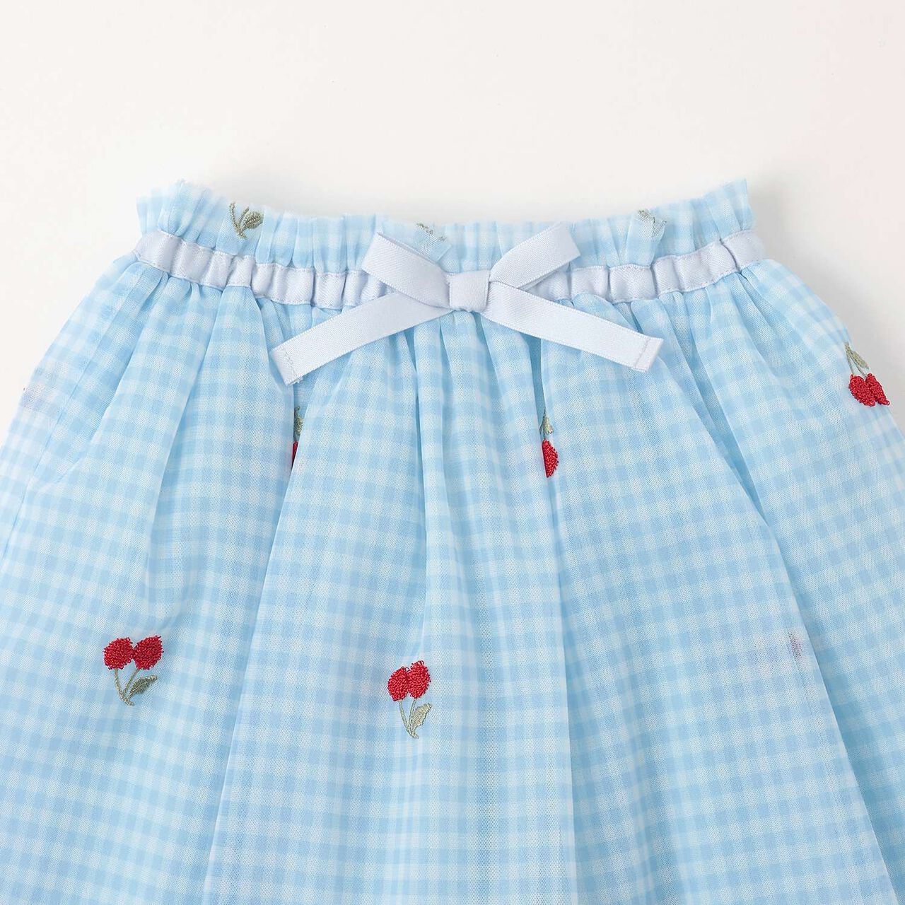 Cherry Embroidered Tulle Skirt,Blue, large image number 2