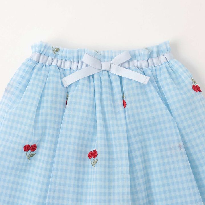 Cherry Embroidered Tulle Skirt,Blue, medium image number 2