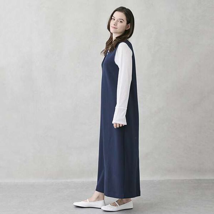 [Link/Anti-Stain] 2-Way Jumper Skirt Set,Navy, medium image number 1