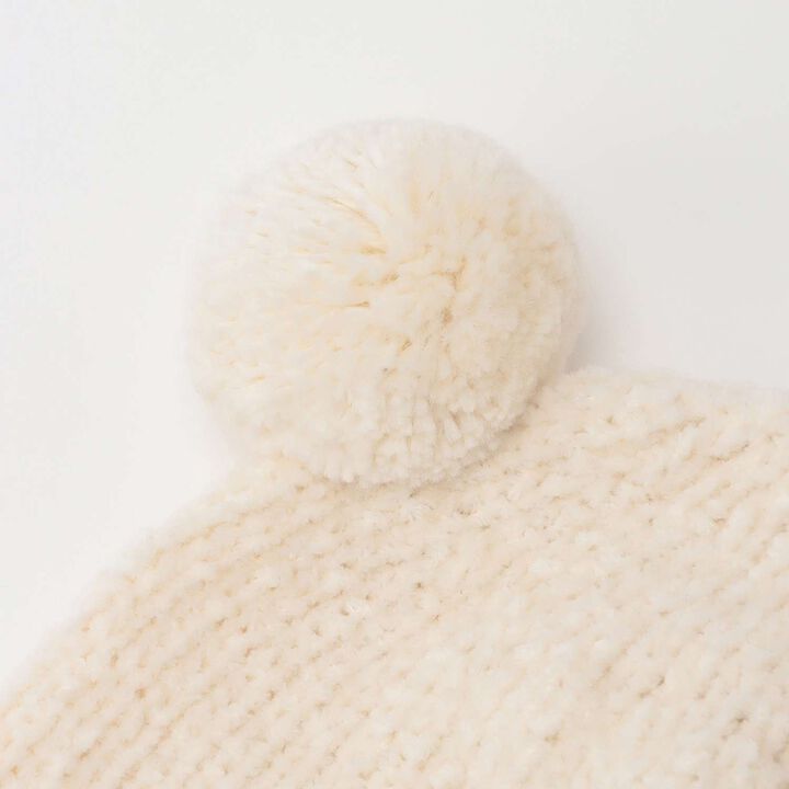 Organic Chenille Yarn Hat [Made in Japan],Pearl white, medium image number 2