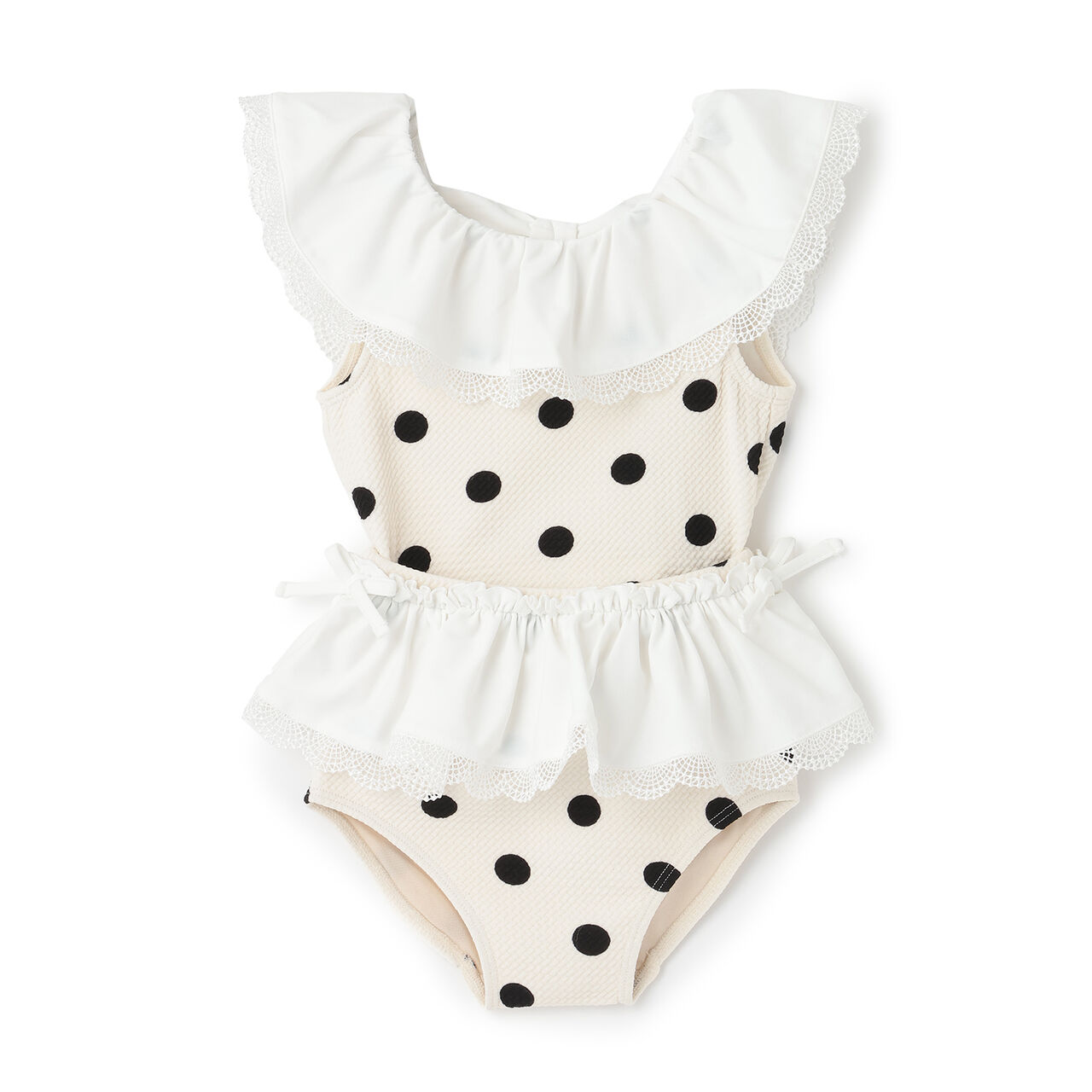 [SWIM] Dot Lace Frill Tankini,Light khaki, large image number 6