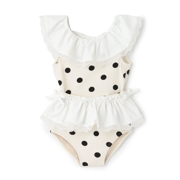 [SWIM] Dot Lace Frill Tankini,Light khaki, medium image number 6