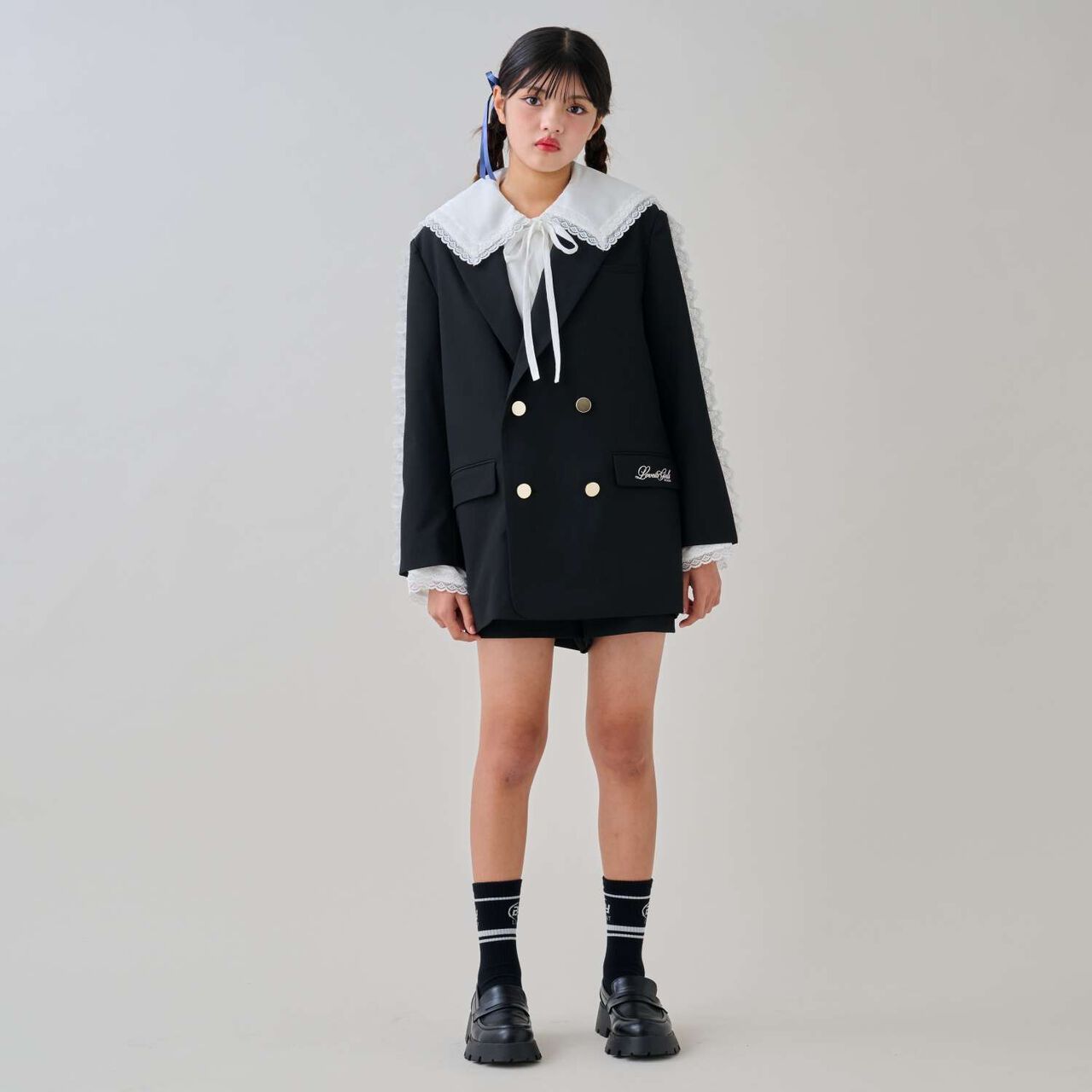 [Graduation Attire] Double Button Long Frill Jacket,Multi color, large image number 4
