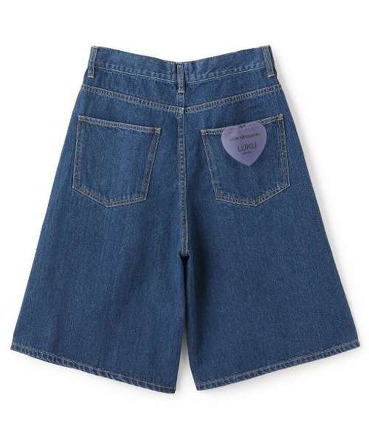 Denim Wide Half Pants,Blue, medium image number 12