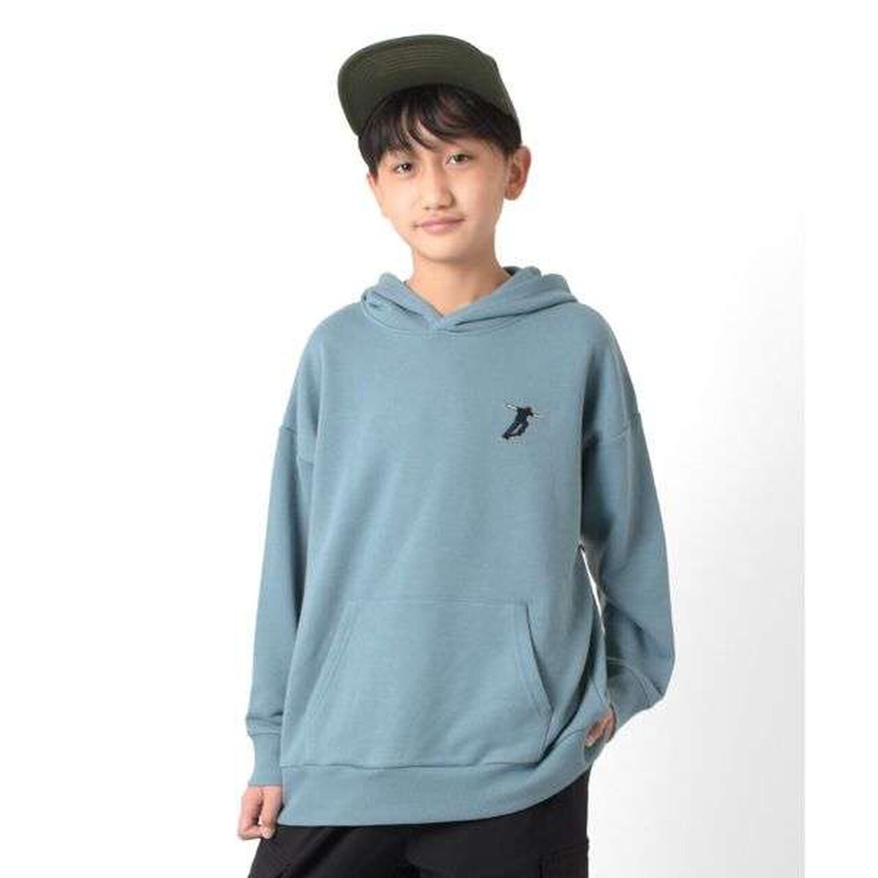 Fleece Skater Embroidery Big Parka,Milky white, large image number 19