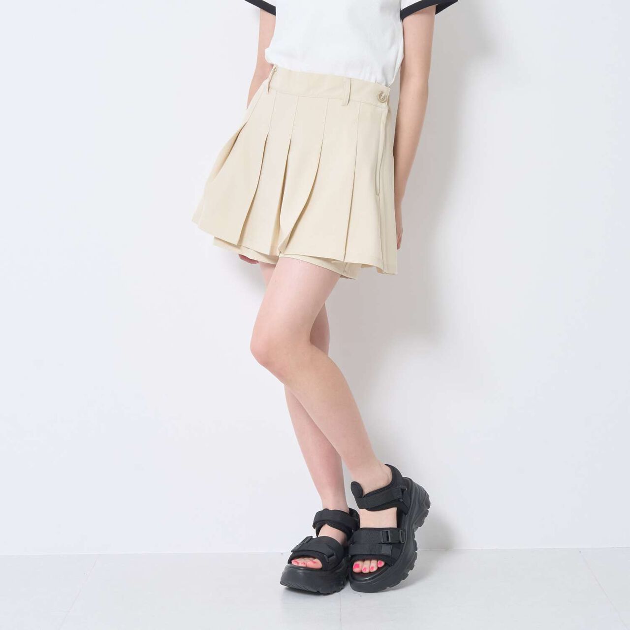 [LTXC/Easy Care] Stylish Micro Mini Skirt-Shorts,Beige, large image number 2