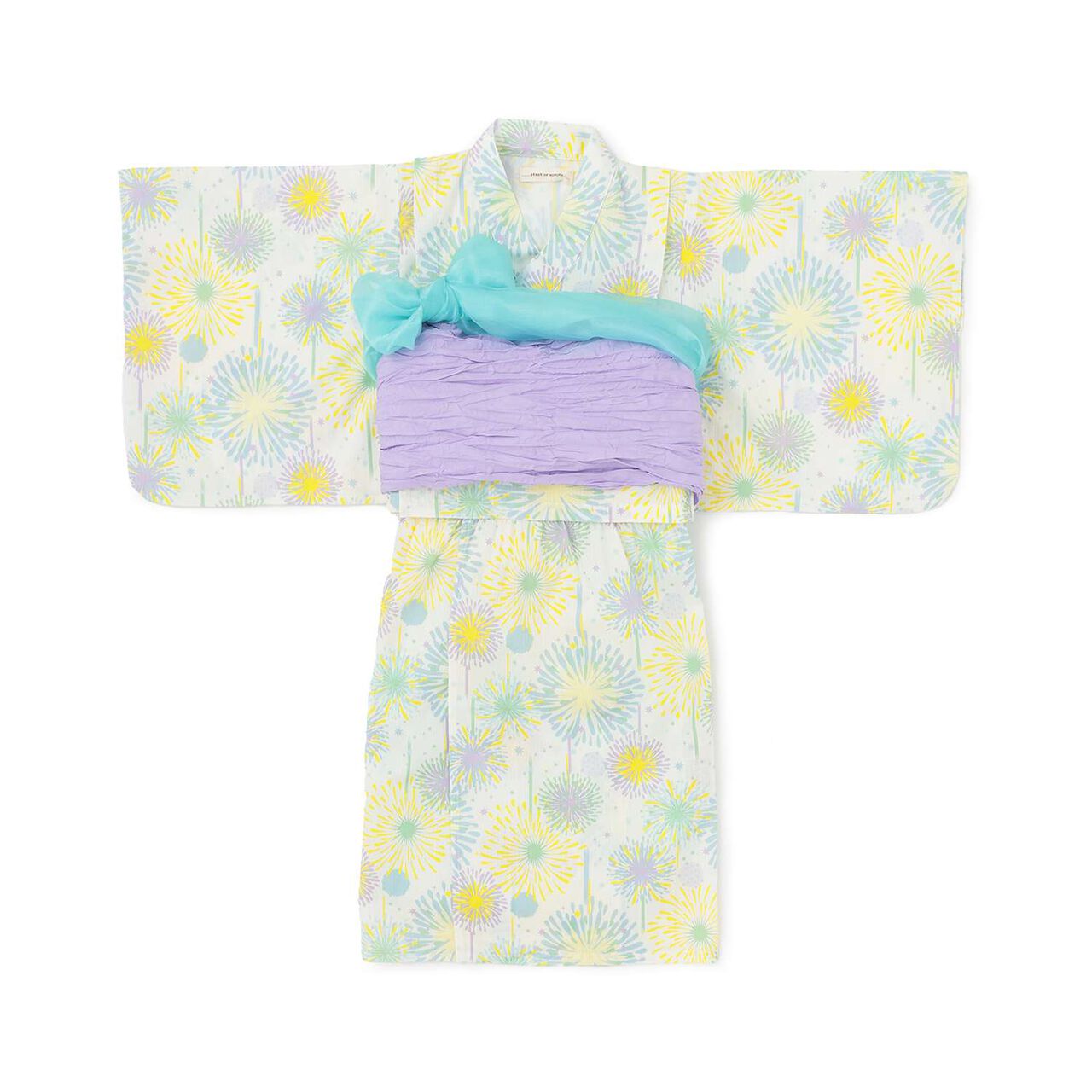 Yukata Set with Fireworks Pattern,Pearl white, large image number 0
