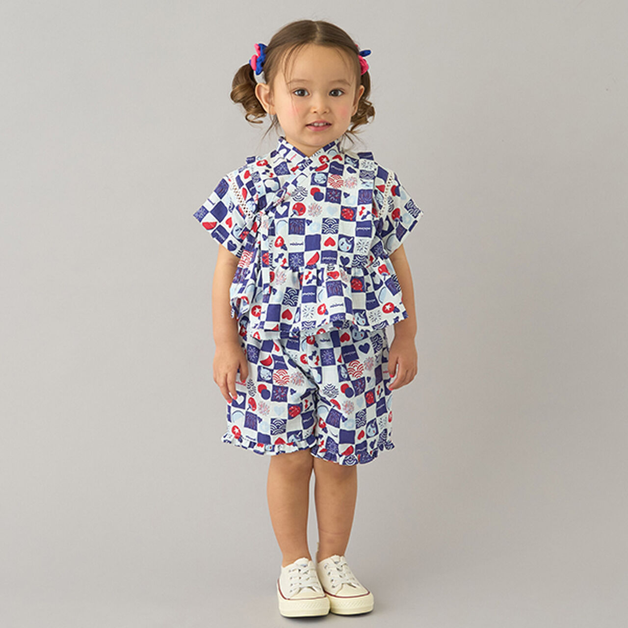 Assorted Frill GIRLS Jinbei,Red, large image number 0