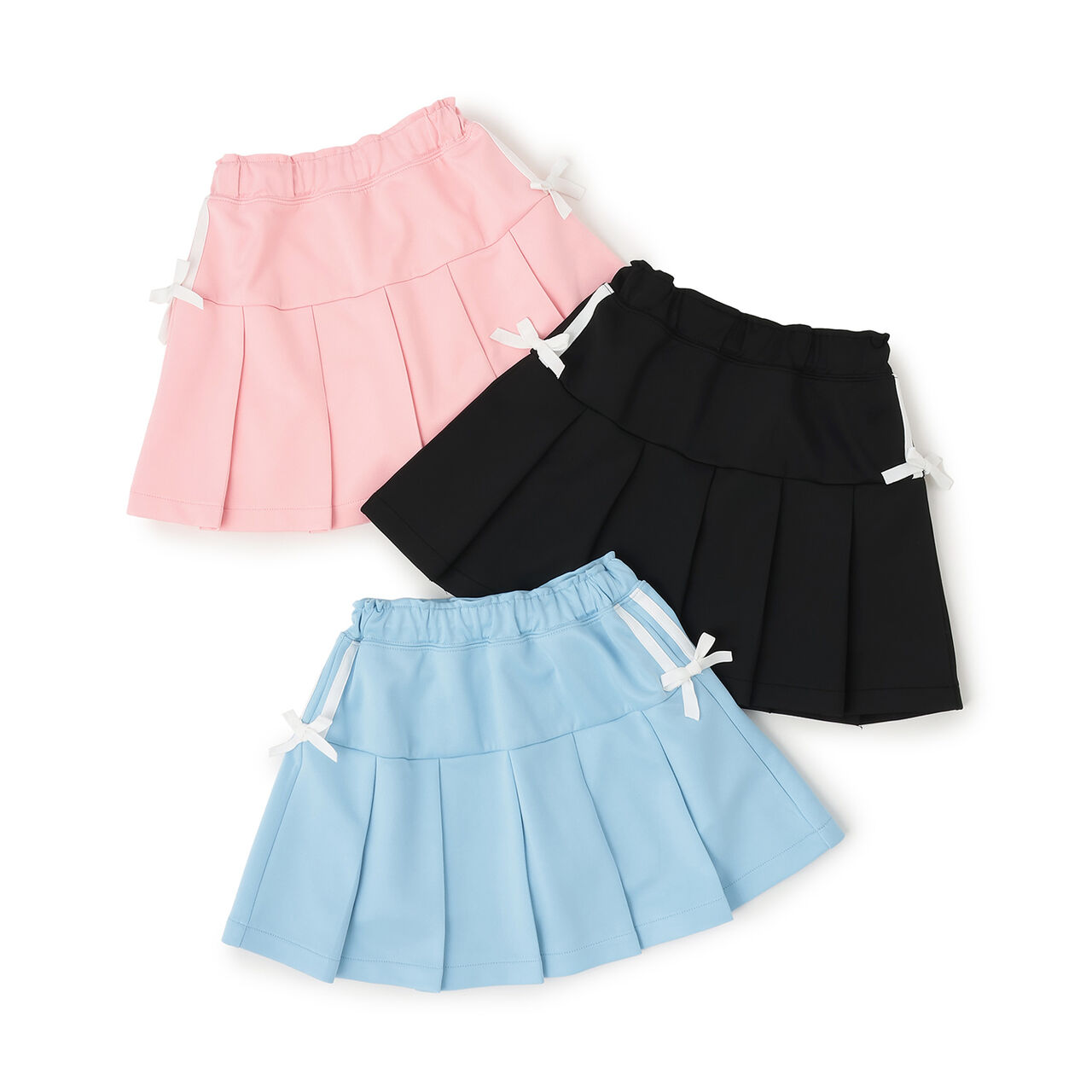 [Cool Touch] Ribbon Line Tuck Skirt with Inner Shorts,Turquoise, large image number 16