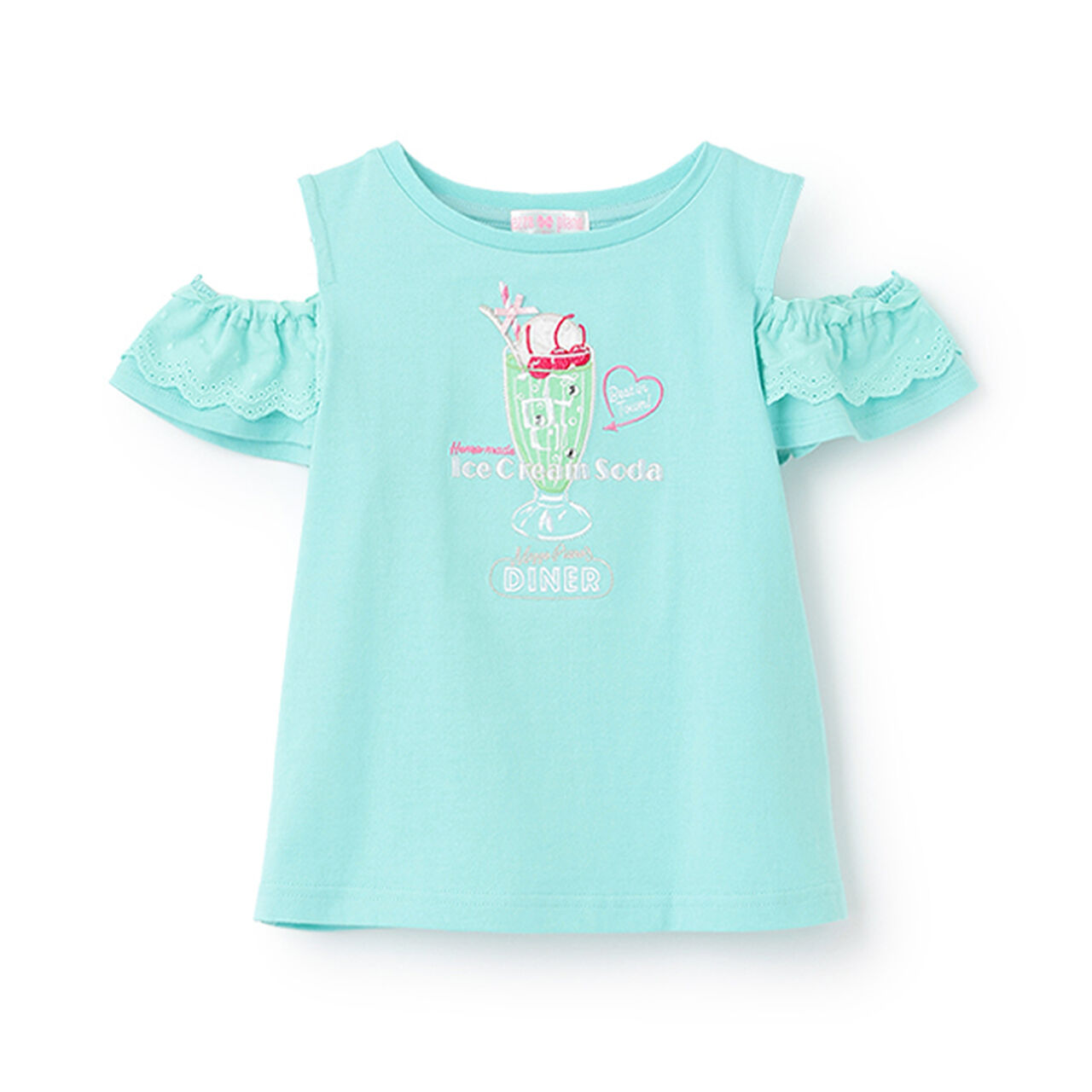 Diner Menu Shoulder Opening 2 WAY T-Shirt,Pink, large image number 13