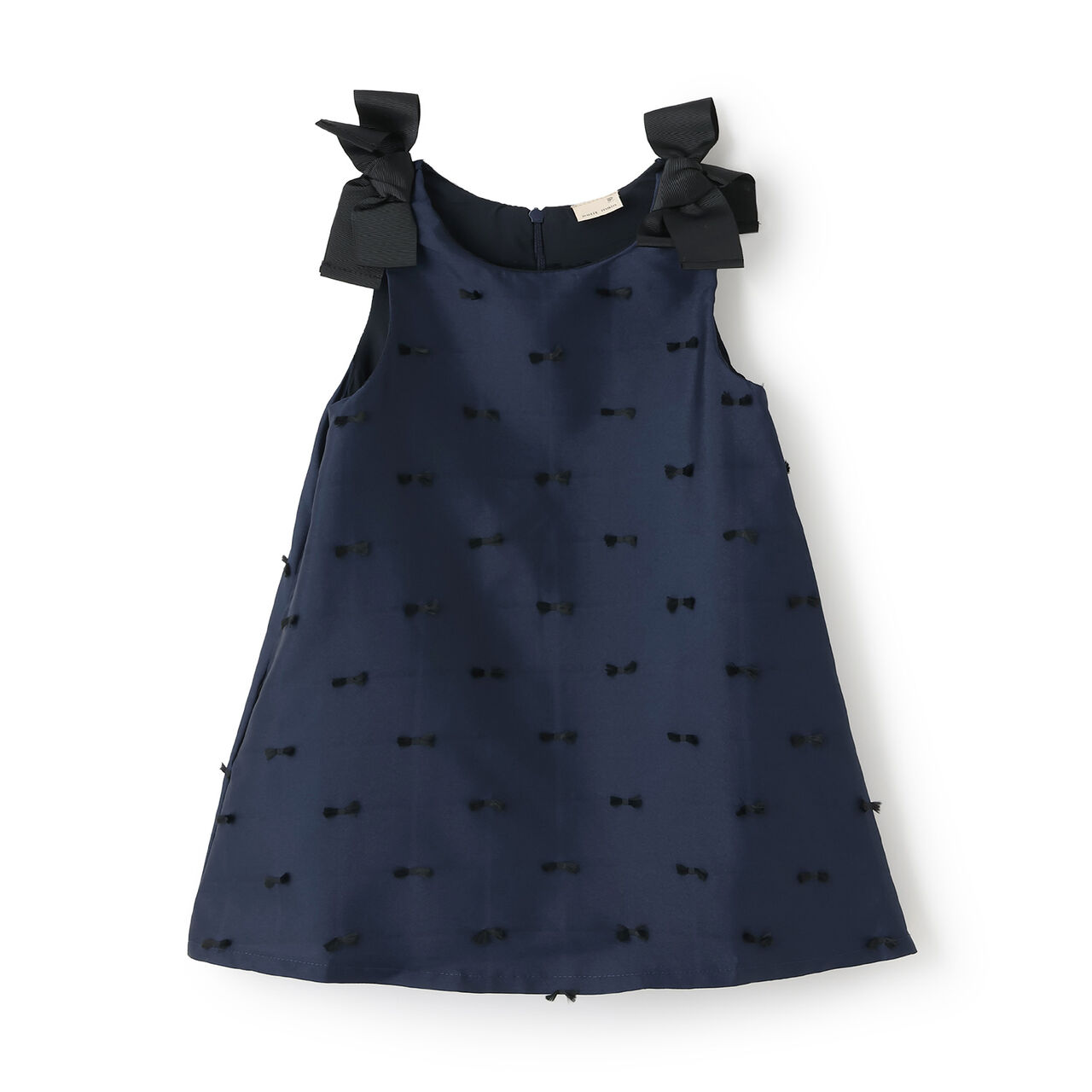 Link Shoulder Ribbon Jumper Skirt,Navy, large image number 8