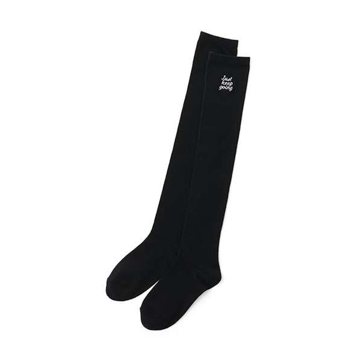 Logo Embroidered Knee-High Socks,Off white, medium image number 6