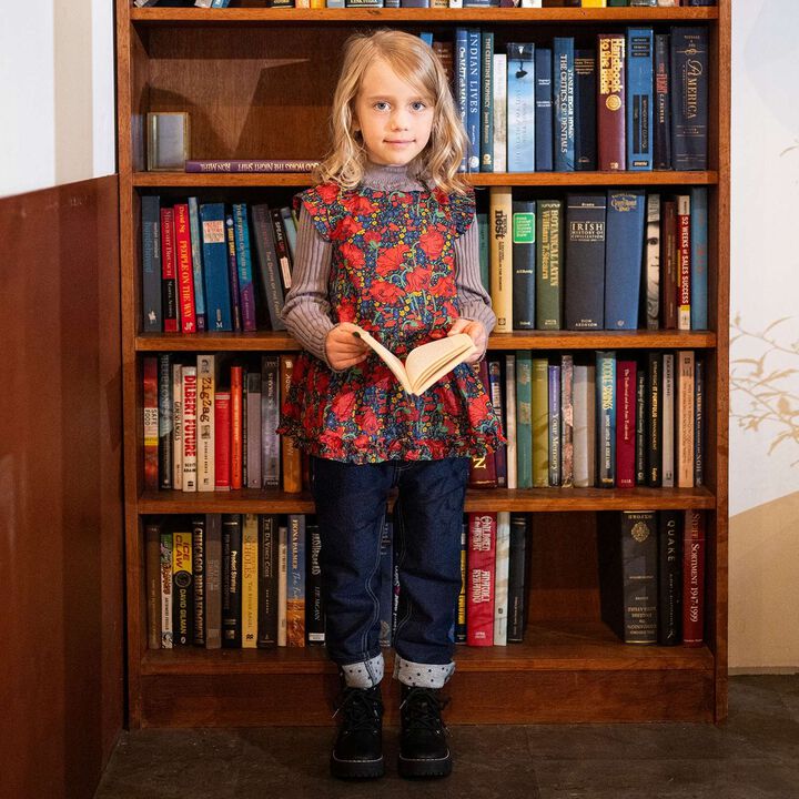 Knit Denim Straight Pants,Navy, medium image number 12