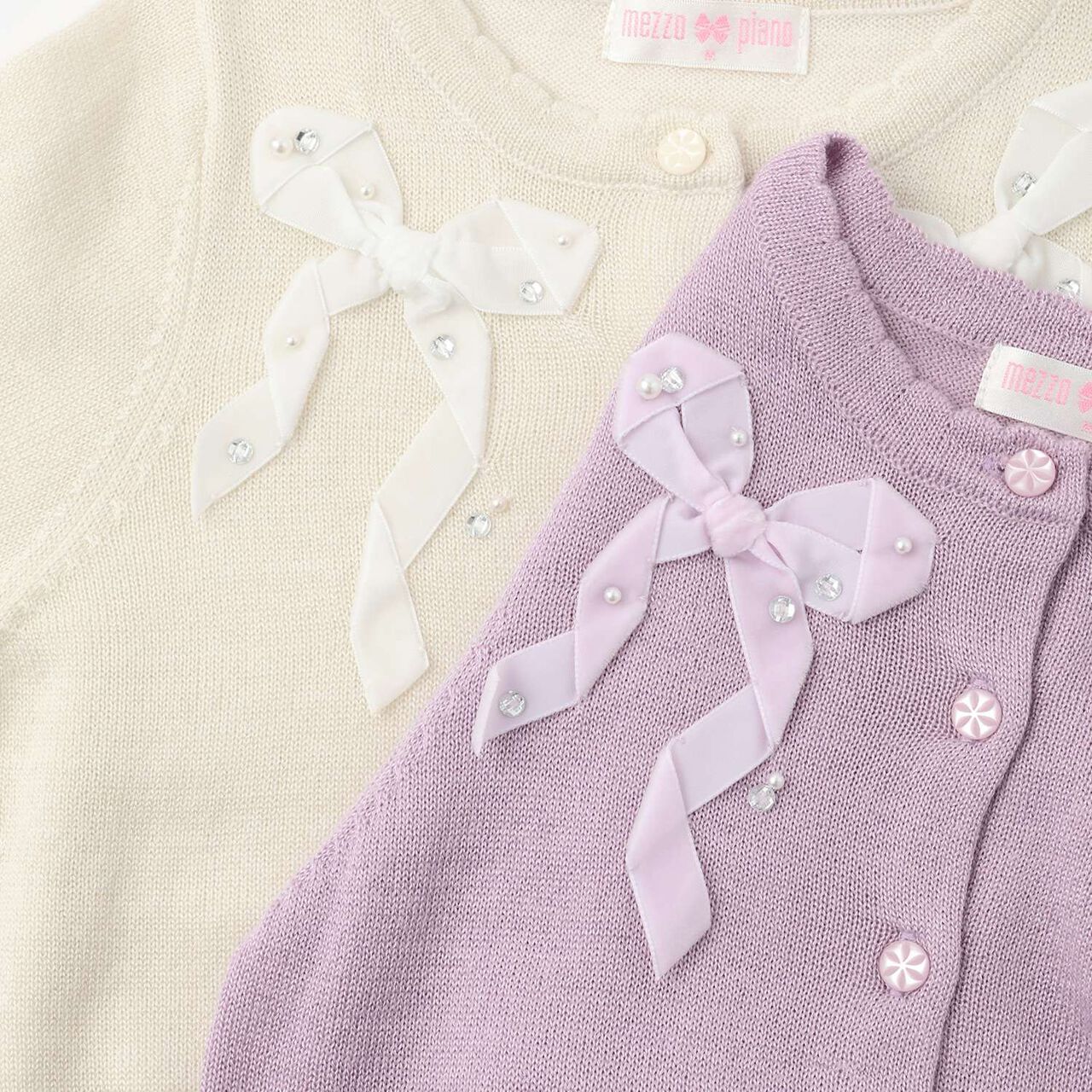 [Restock] Ribbon Lame Knit Cardigan,Off white, large image number 4