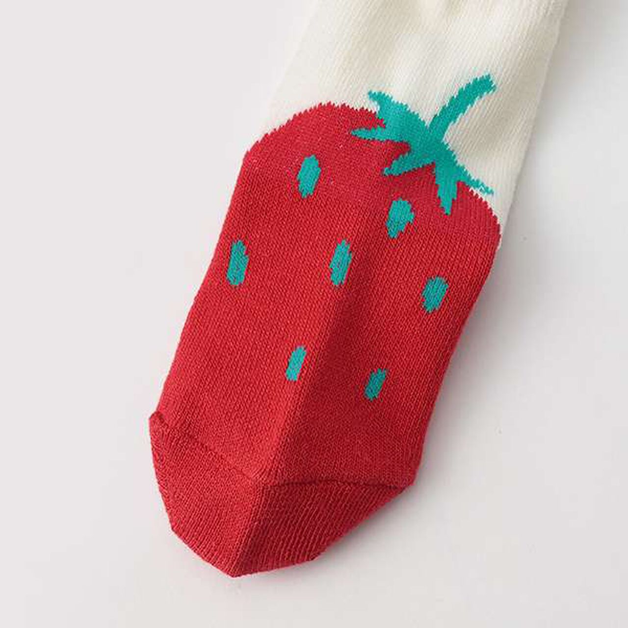 Strawberry Crew Socks,Pearl white, large image number 2