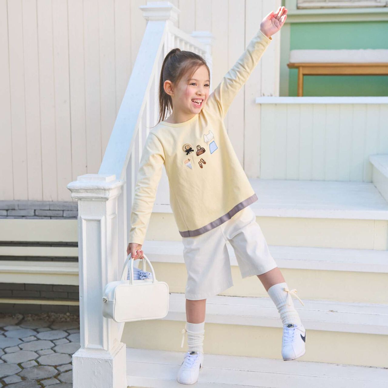 Clothing Motif Long-Sleeve T-Shirt,Navy, large image number 5