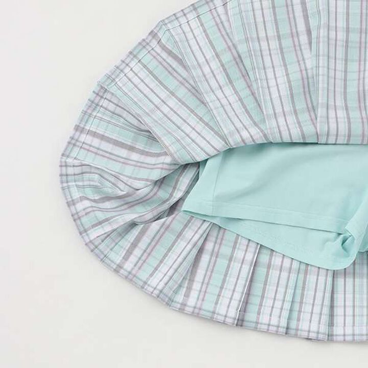 Check Pleated Skirt with Pocket,Mint, medium image number 11