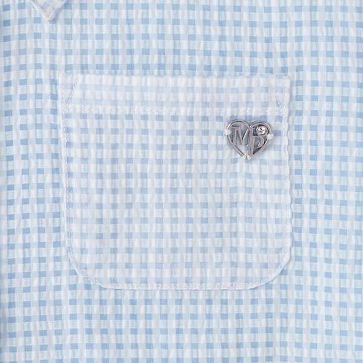 Sheer Gingham Shirt & Cut One-Piece Dress Set,Lavender, medium image number 10