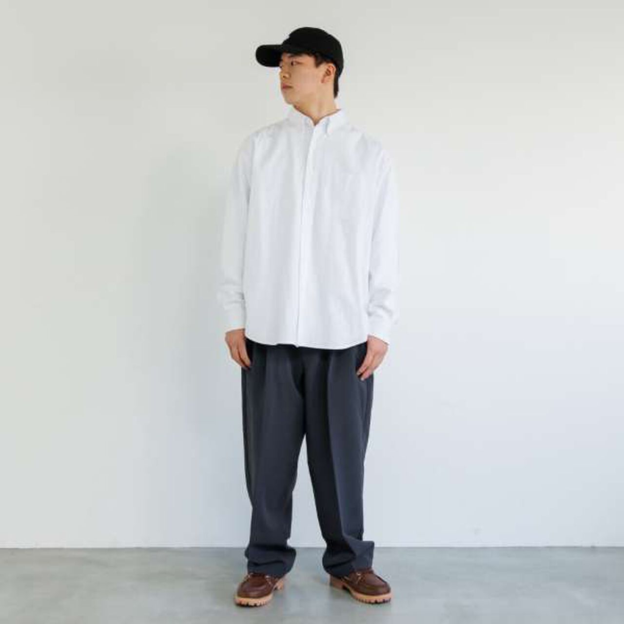 Oxford Button-Down Long-Sleeve Shirt,White, large image number 6