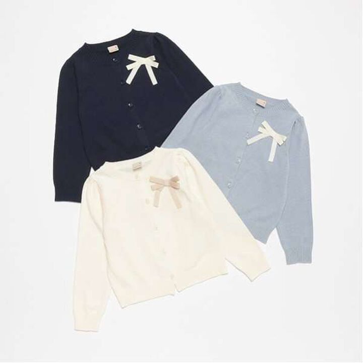 Ribbon Knit Cardigan,Sax blue, medium image number 12