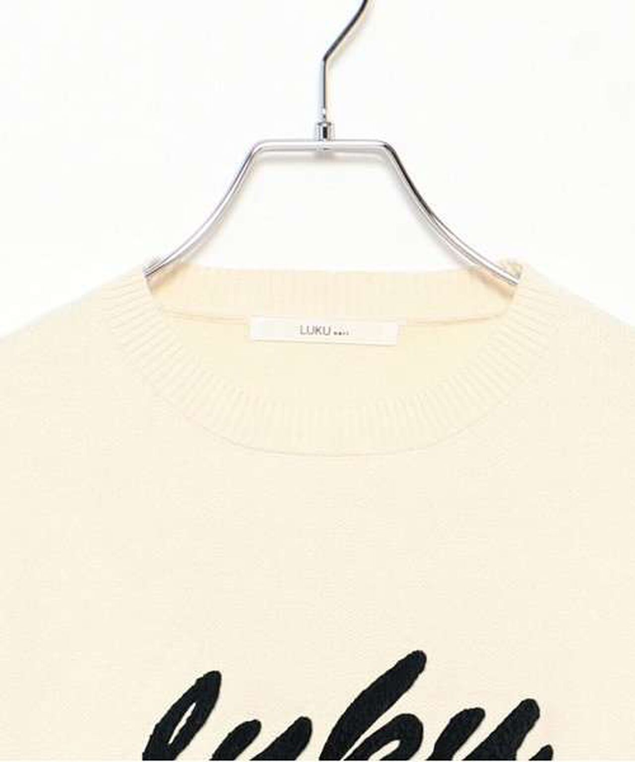 Embroidered Logo Knit Pullover,Ivory, large image number 4